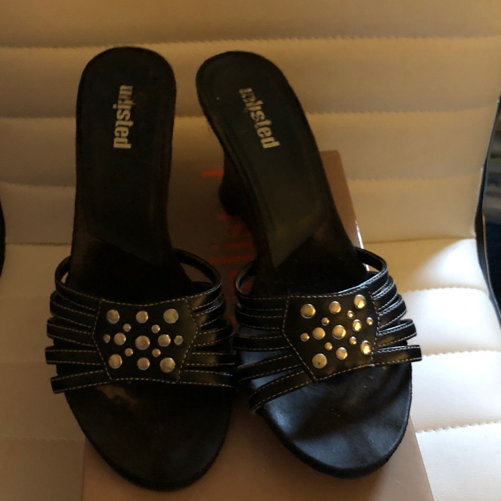 Unlisted Black Studded Slide Mules